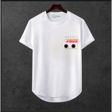Erkek Oversize Ön Araba Baskili T-shirt Premium